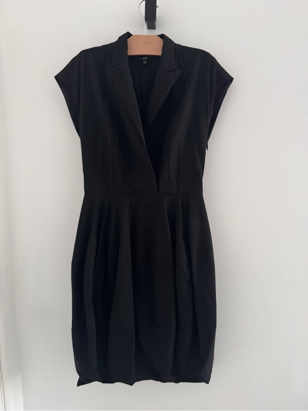 Hugo Boss Black V-Neck Cap Sleeve Midi Dress